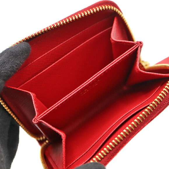 Prada Compact Wallet Red Leather - Picture 7 of 8